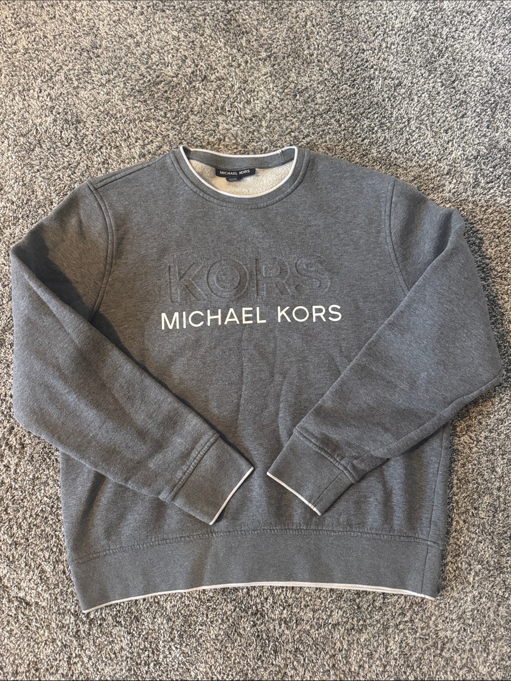 Michael Kors Men's Gray Logo Crewneck Sweatshirt